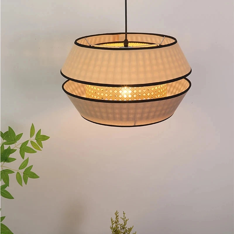 Retro Hand-Woven Rattan Chandelier