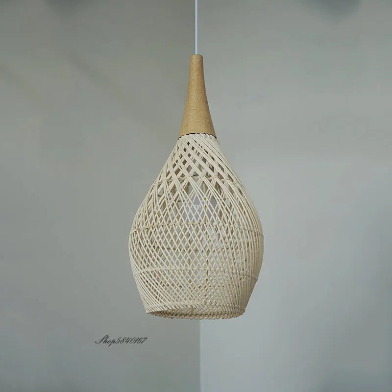 Vintage Handmade Rattan Pendant Lamp