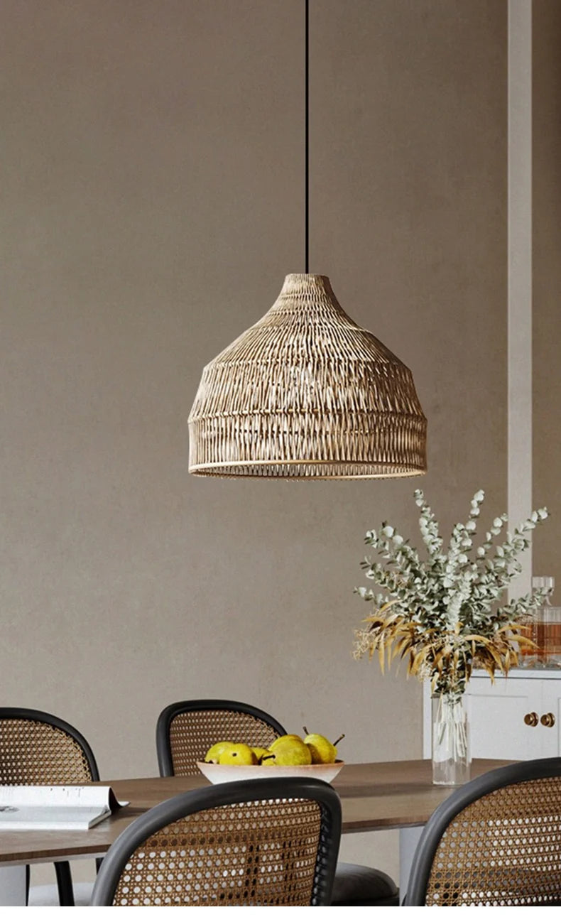 Southeast Asian Wicker Pendant Light