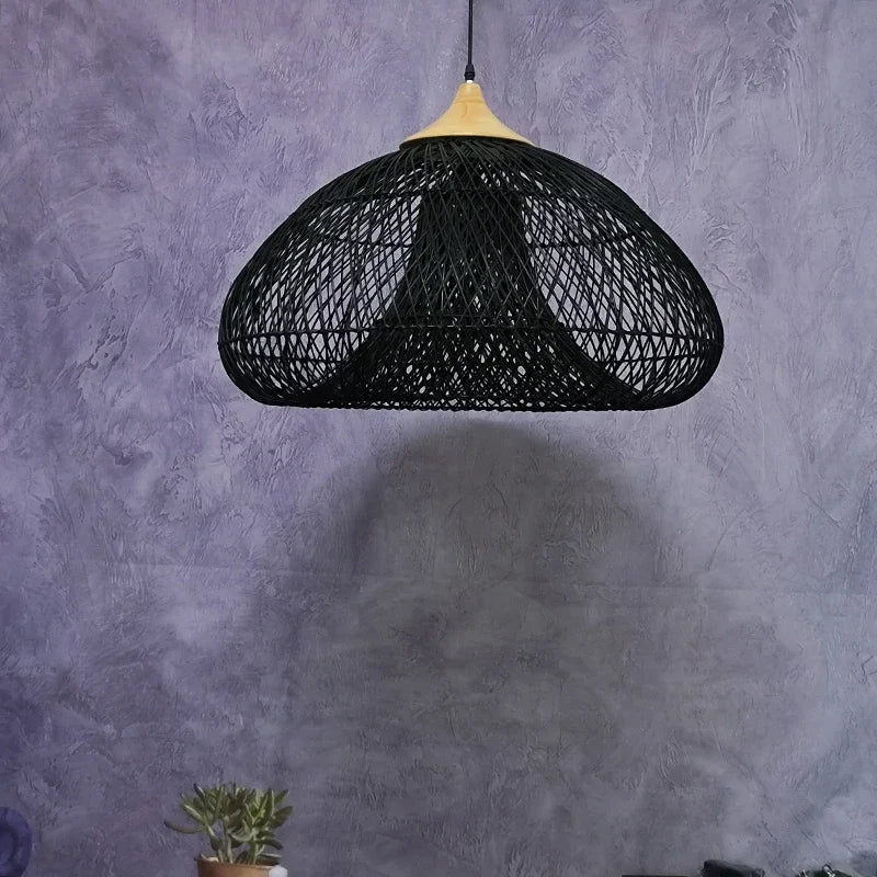 Vintage Handmade Rattan Pendant Lamp