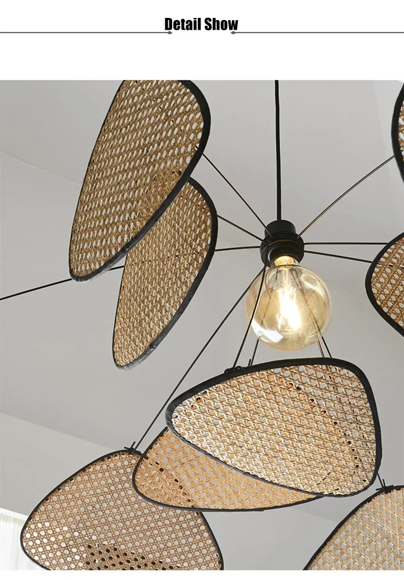 Rattan Petal Pendant Chandelier