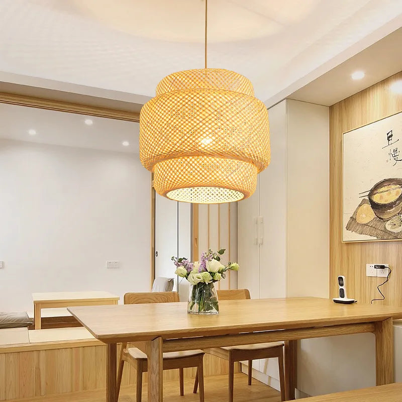 Hand-Woven Bamboo Lantern Pendant