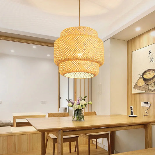 Hand-Woven Bamboo Lantern Pendant