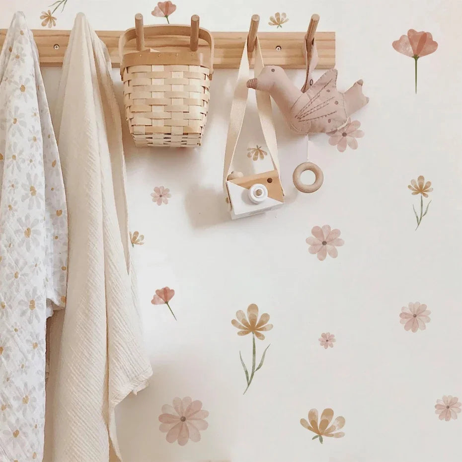 Boho Watercolour Flower Wall Decals