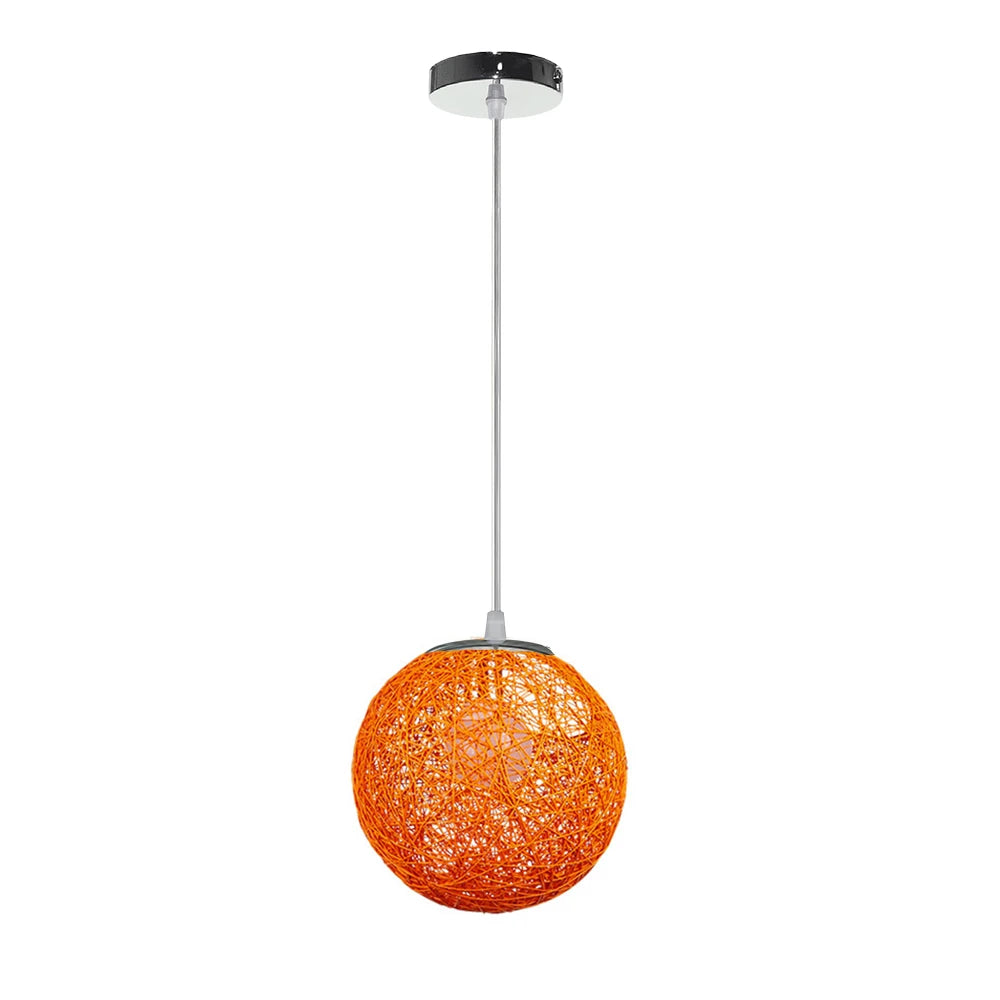 Nordic Hand-Woven Rattan Pendant