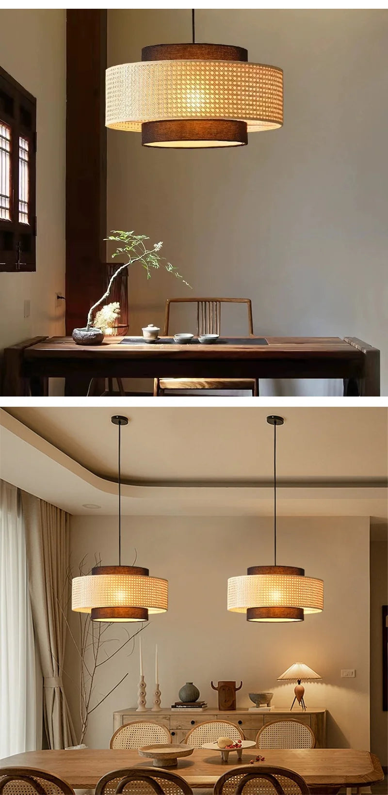 Vintage Handmade Rattan LED Pendant