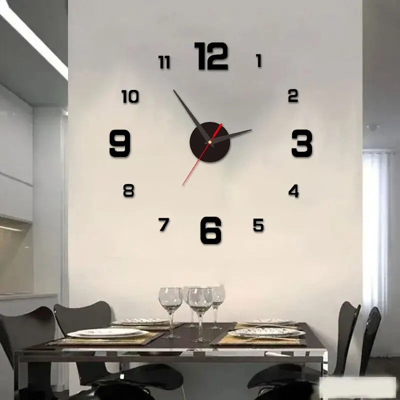 3D Frameless DIY Wall Clock Stickers