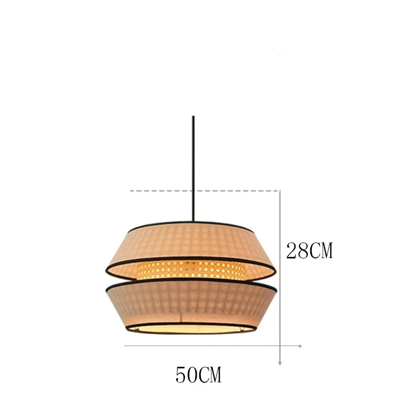 Retro Hand-Woven Rattan Chandelier