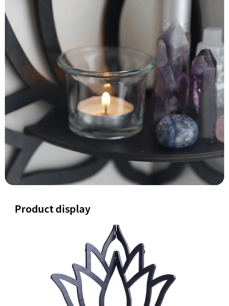 Wooden Lotus Aromatherapy Wall Shelf