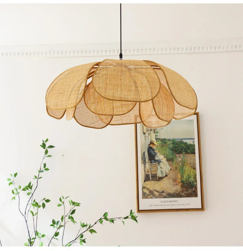 Rattan Petal Pendant Chandelier