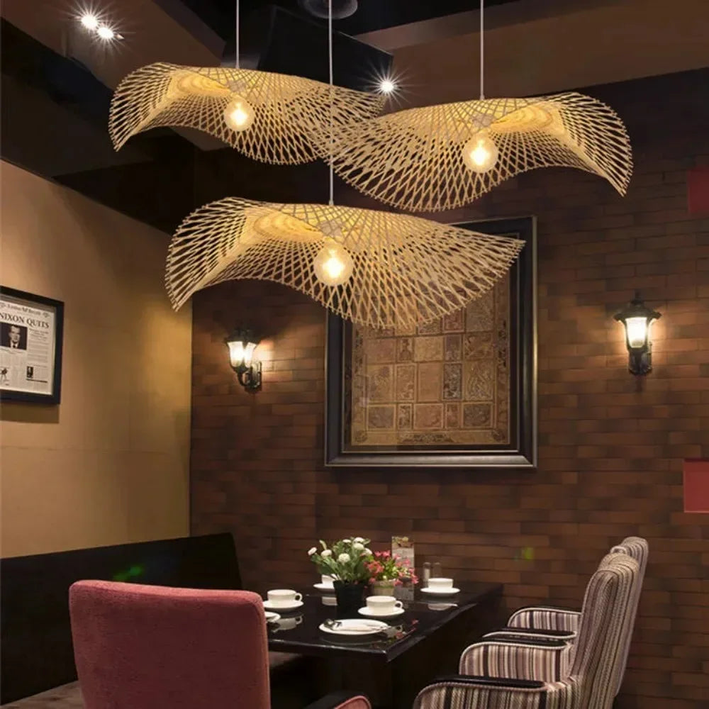 Japanese Bamboo Rattan Pendant Light