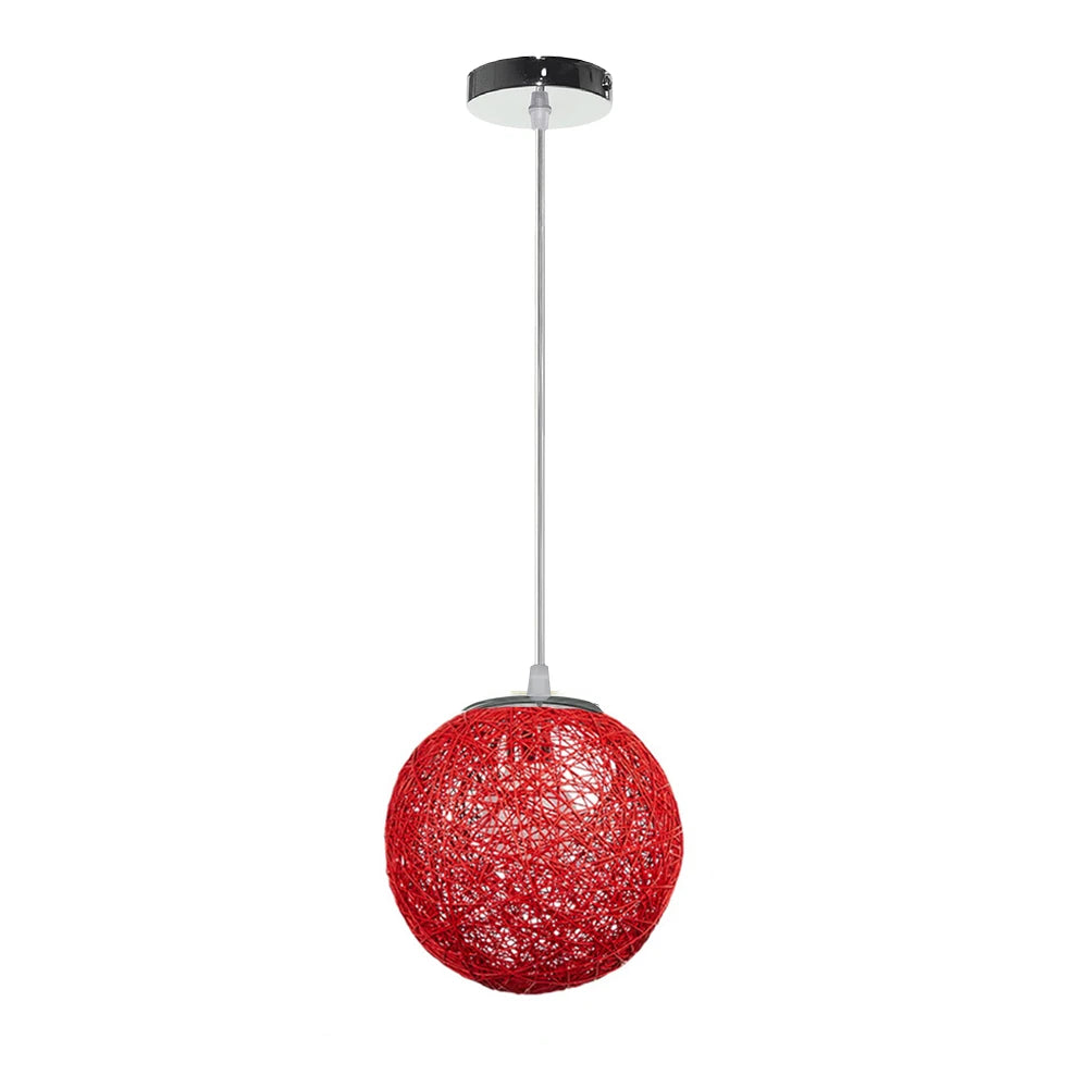 Nordic Hand-Woven Rattan Pendant