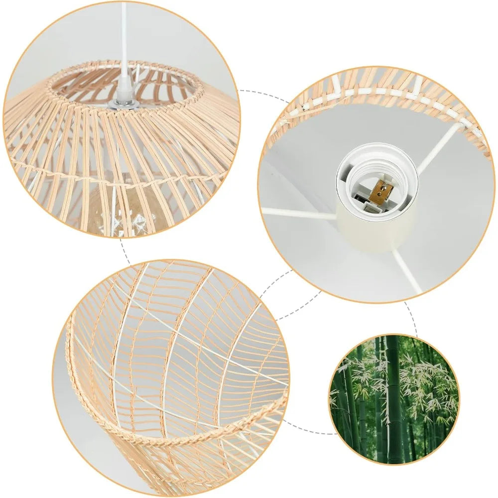Woven Cane Rattan Pendant Light
