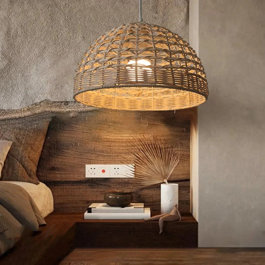 Natural Wicker Rattan Lampshade Pendant