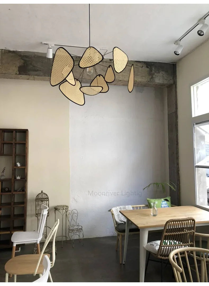 Rattan Petal Pendant Chandelier
