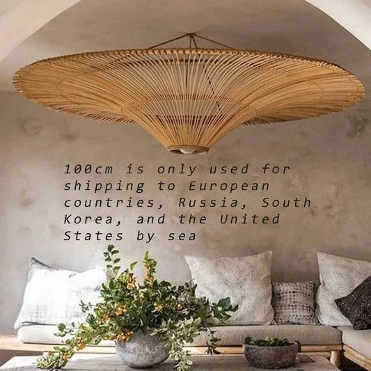 Vintage Designer Rattan Chandelier