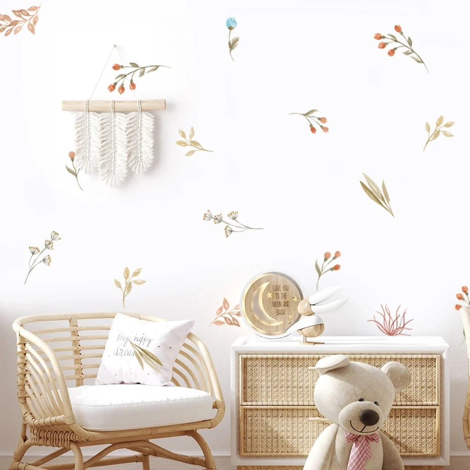 Boho Watercolour Flower Wall Decals