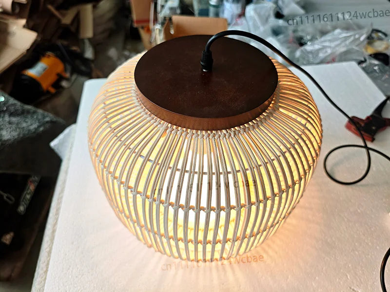Japanese Wabi-Sabi Rattan Chandelier