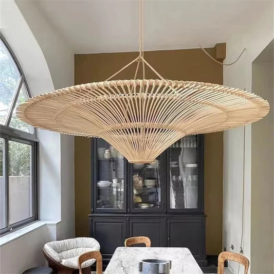 Straw Hat Woven Rattan Chandelier
