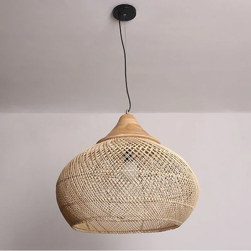 Vintage Handmade Rattan Pendant Lamp