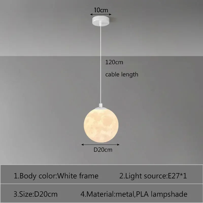 Modern LED Moon Pendant Chandelier