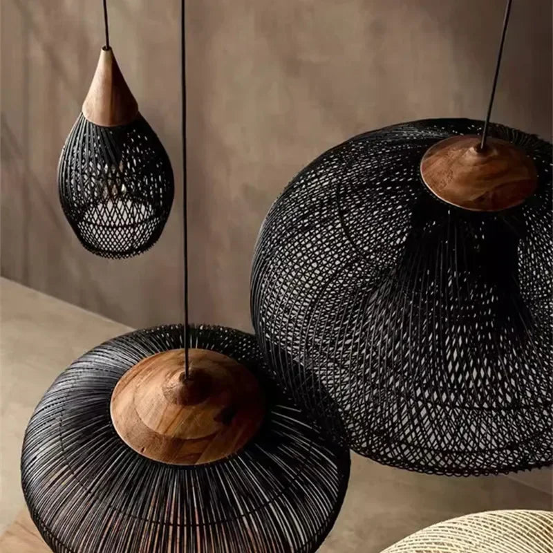 Japanese Handmade Rattan Pendant Lamp