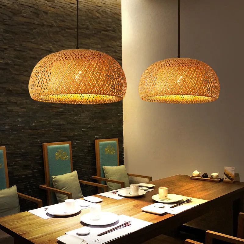 Bamboo Lantern Rattan Pendant (30cm)