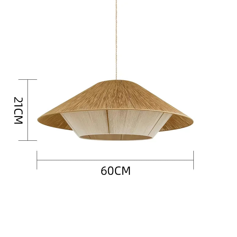 Boho Geometric Colourful Rattan Pendant