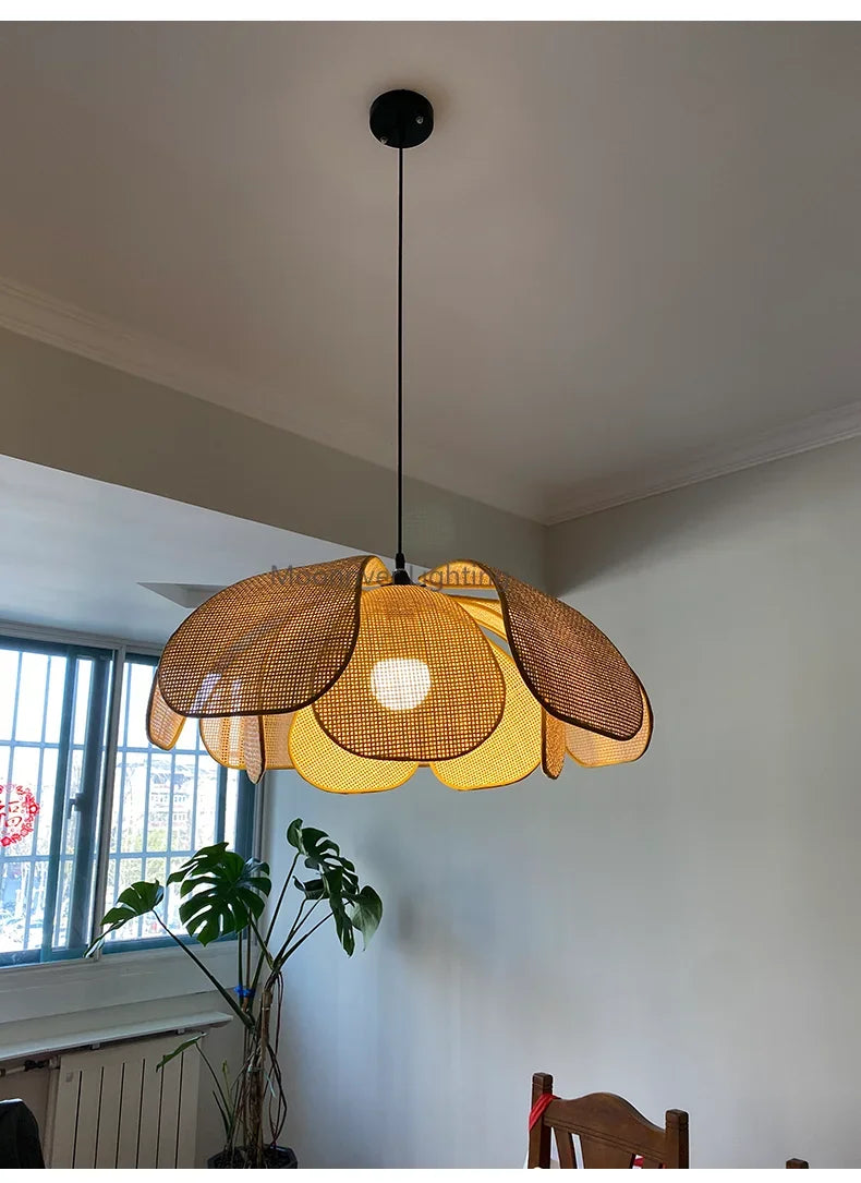 Rattan Petal Pendant Chandelier