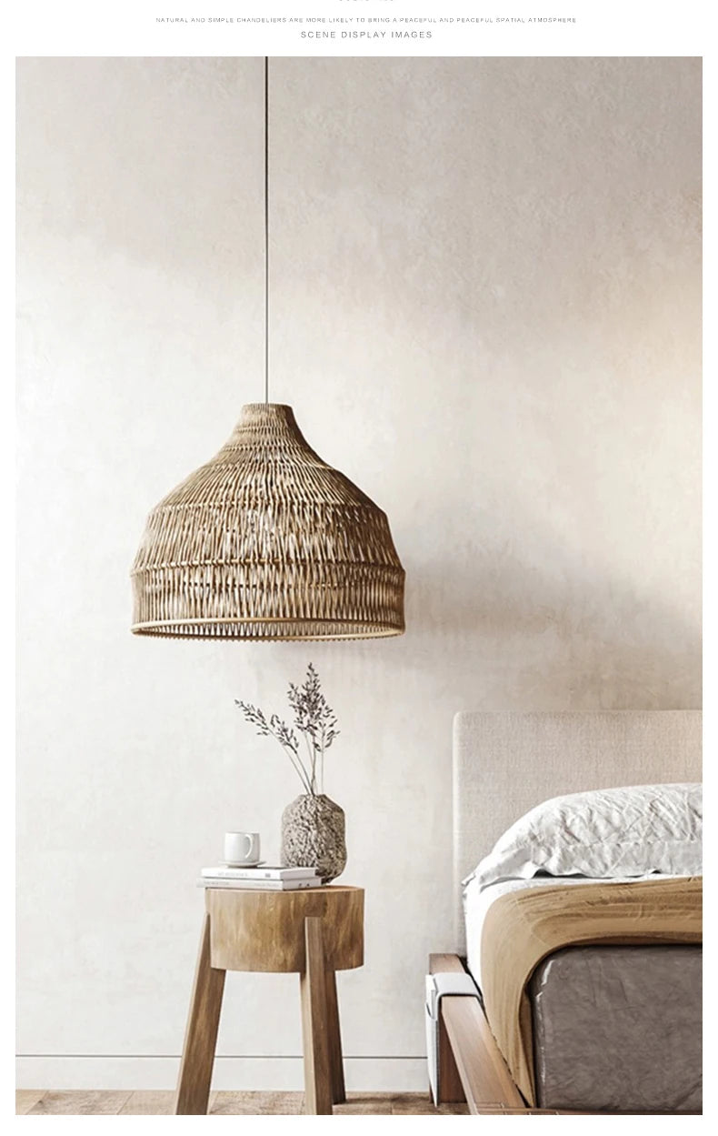 Southeast Asian Wicker Pendant Light