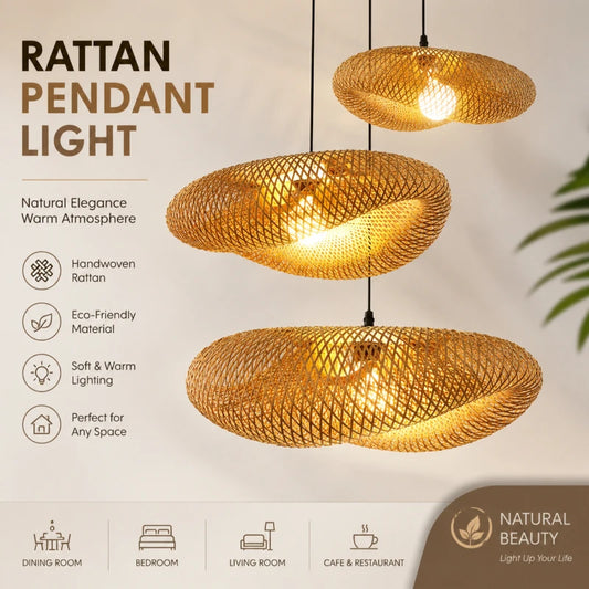 Handmade Bamboo Woven LED Pendant