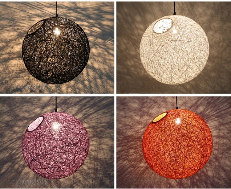 Nordic Rattan Ball Pendant Lamp