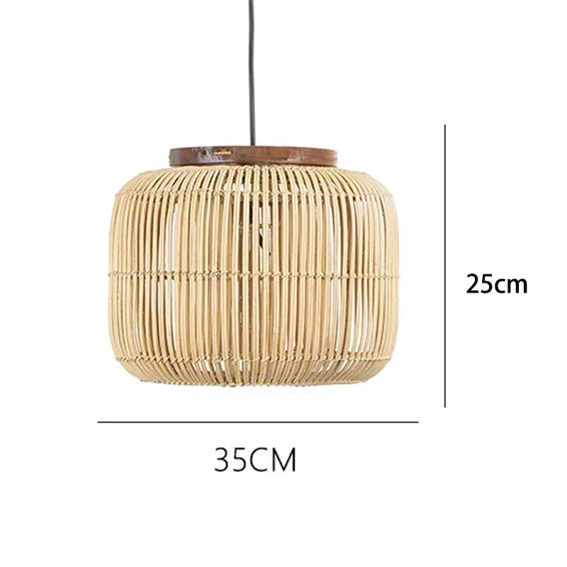 Modern Woven Rattan LED Chandelier