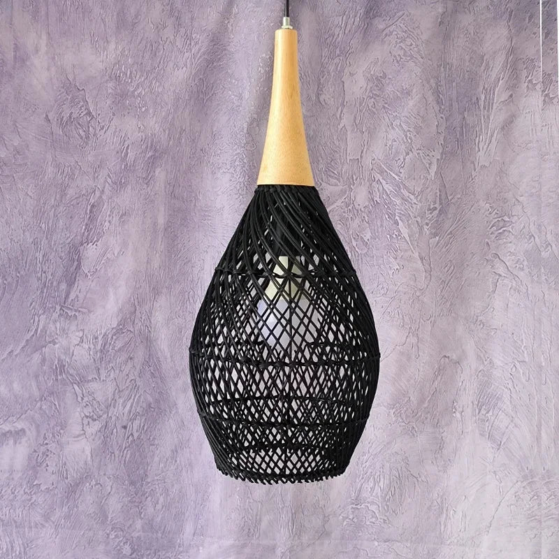 Vintage Handmade Rattan Pendant Lamp