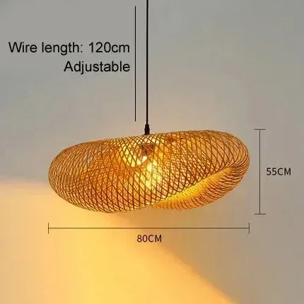 Modern Bamboo Rattan Chandelier (40-80cm)