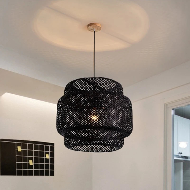 Hand-Woven Bamboo Lantern Pendant