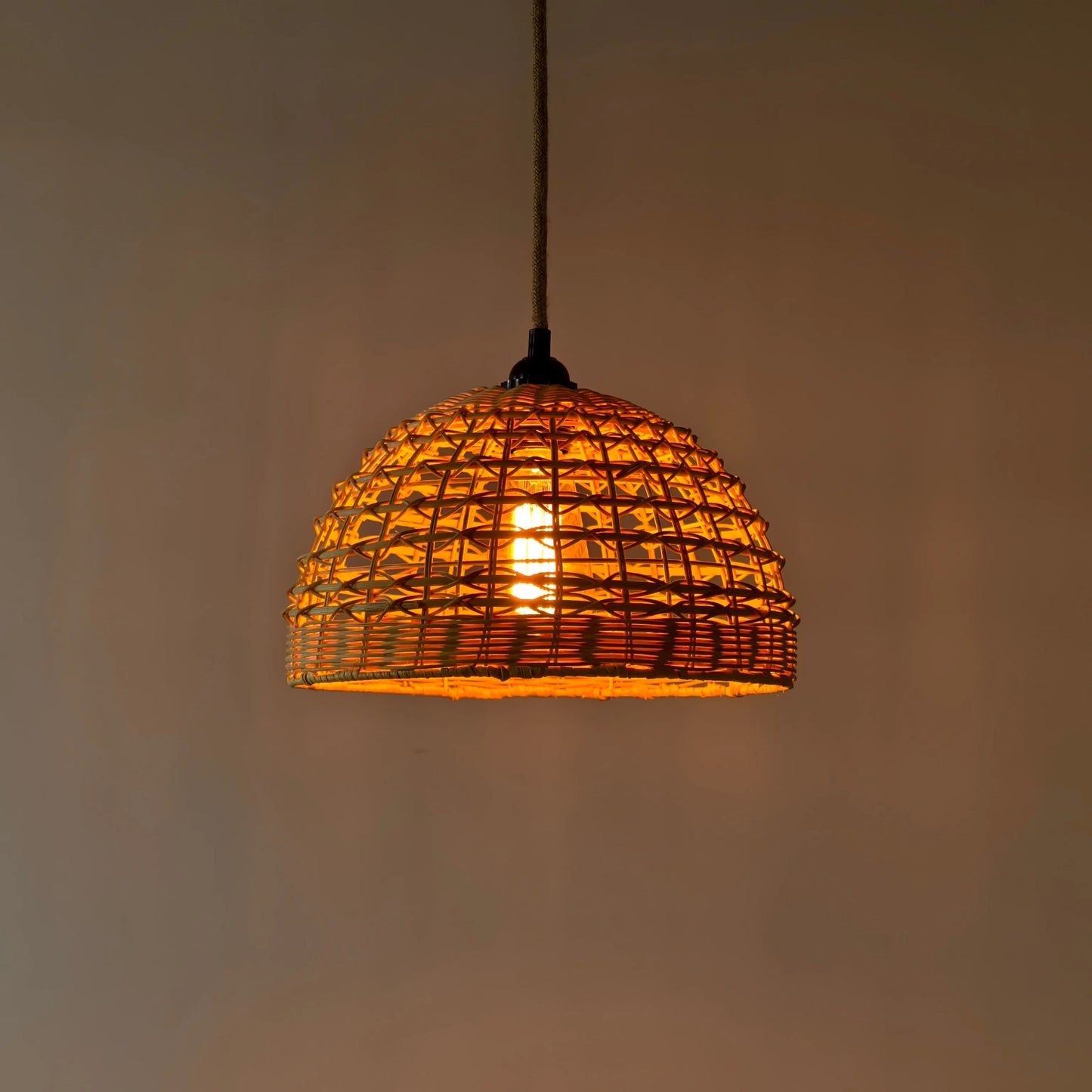 Woven Rattan Cage Pendant Lampshade