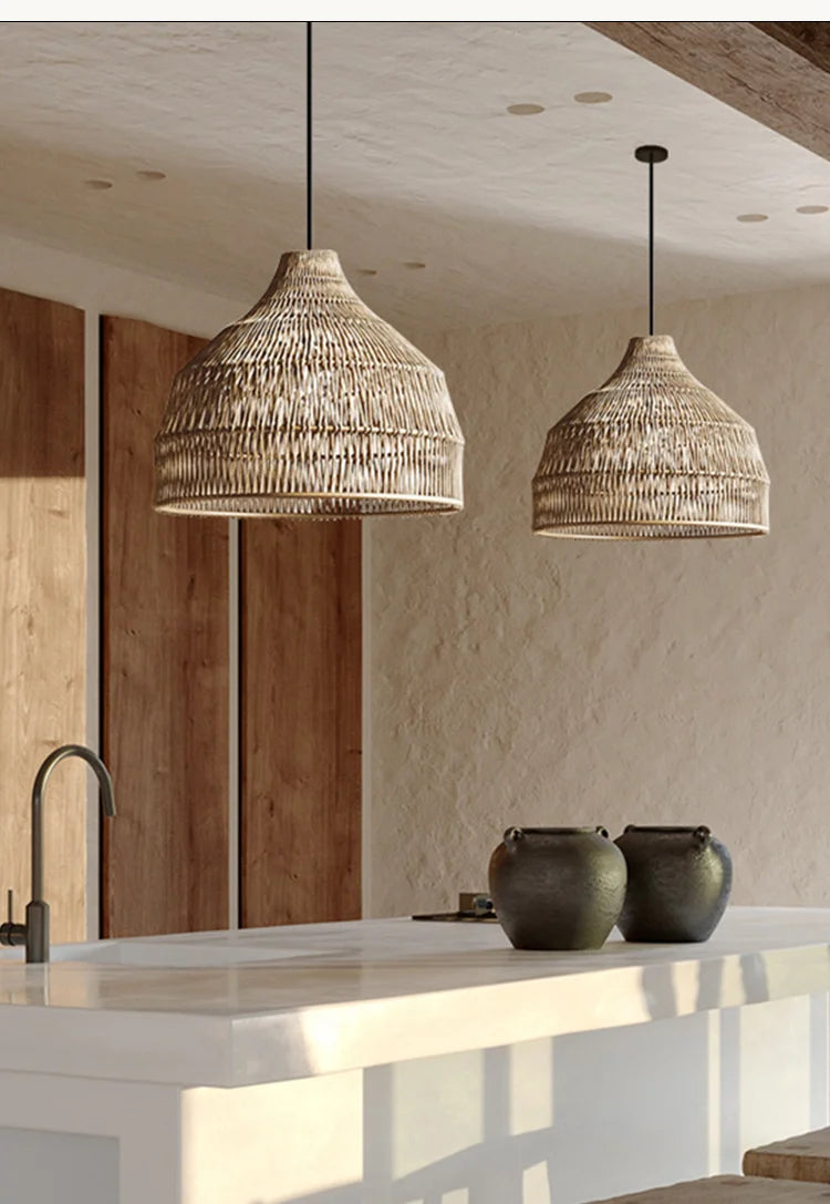 Southeast Asian Rattan Lantern Pendant