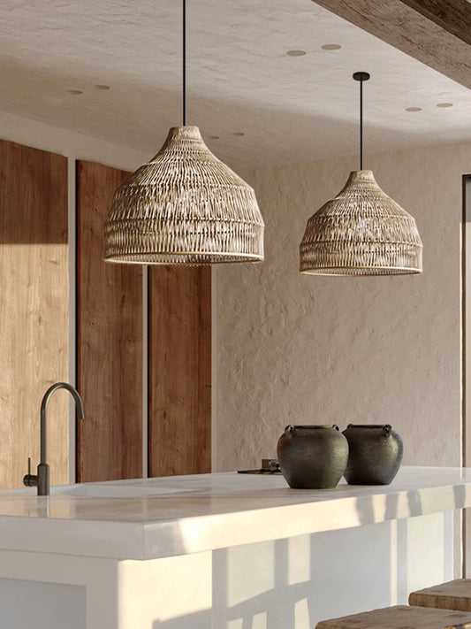Southeast Asian Wicker Pendant Light