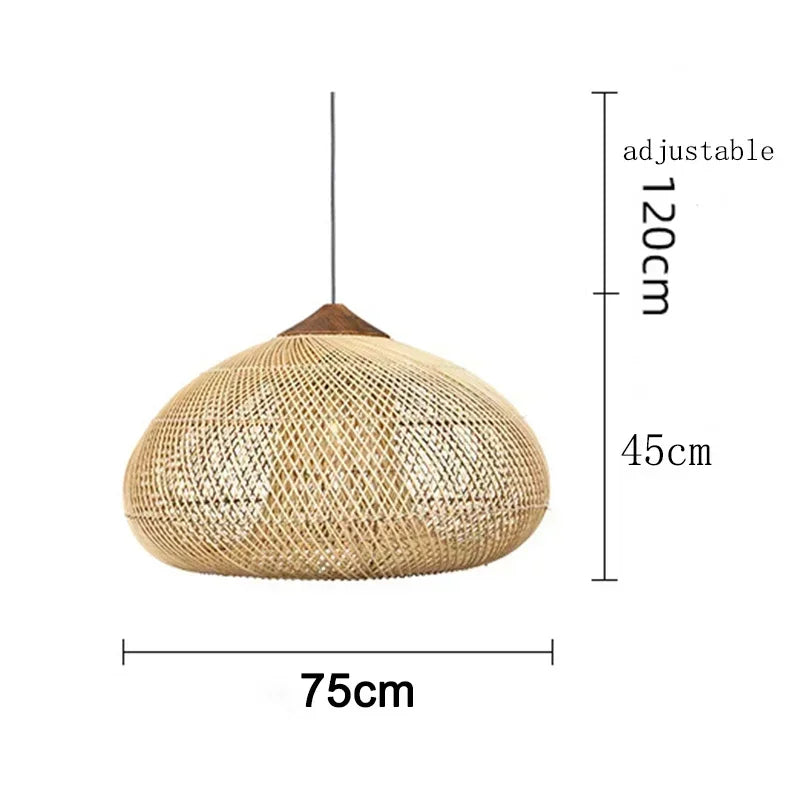 Vintage Handmade Rattan Pendant Lamp