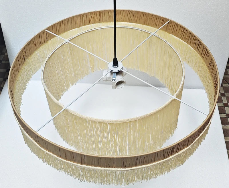 Raffia Rattan Tassel Chandelier