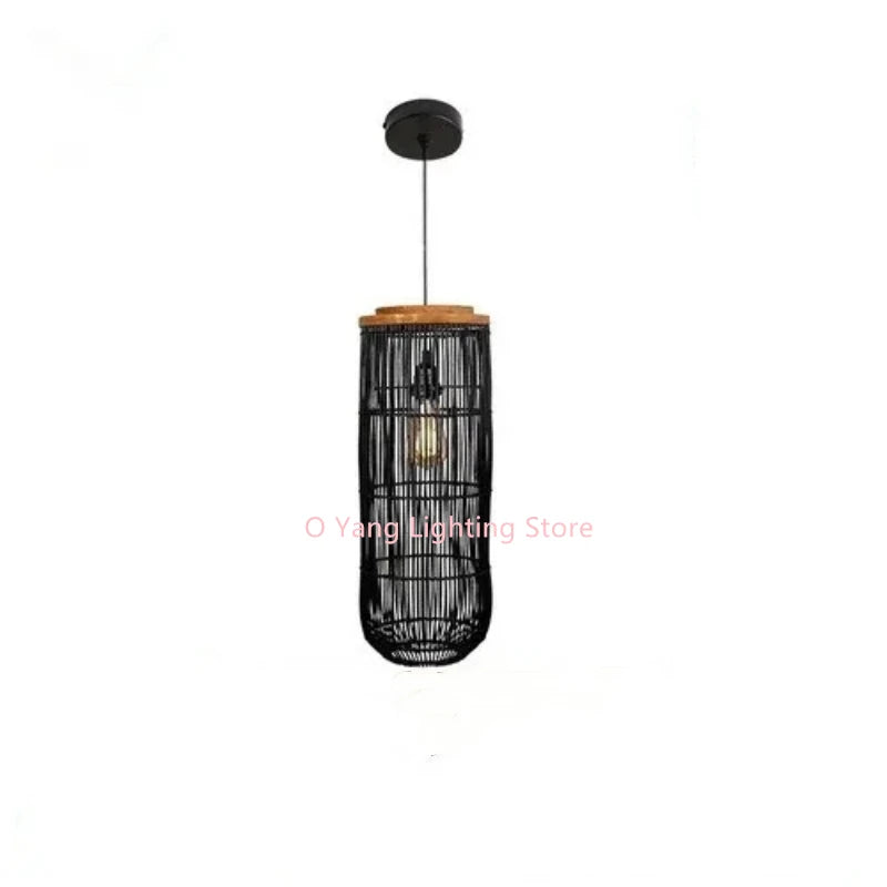 Handmade Woven Rattan LED Pendant