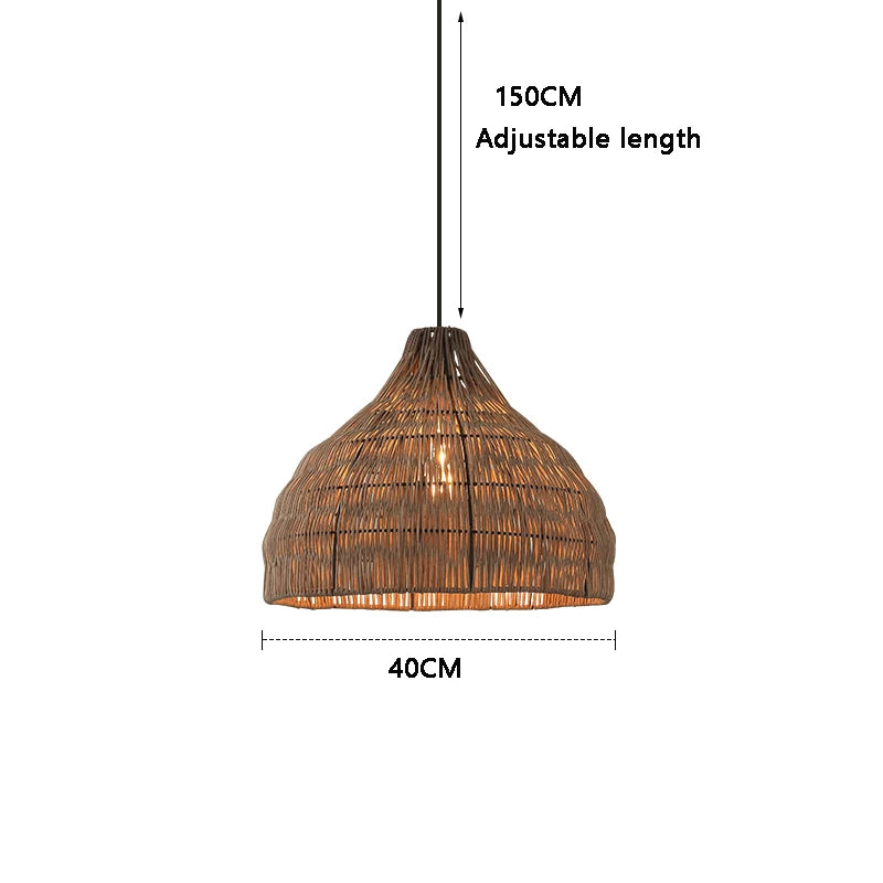 Southeast Asian Wicker Pendant Light