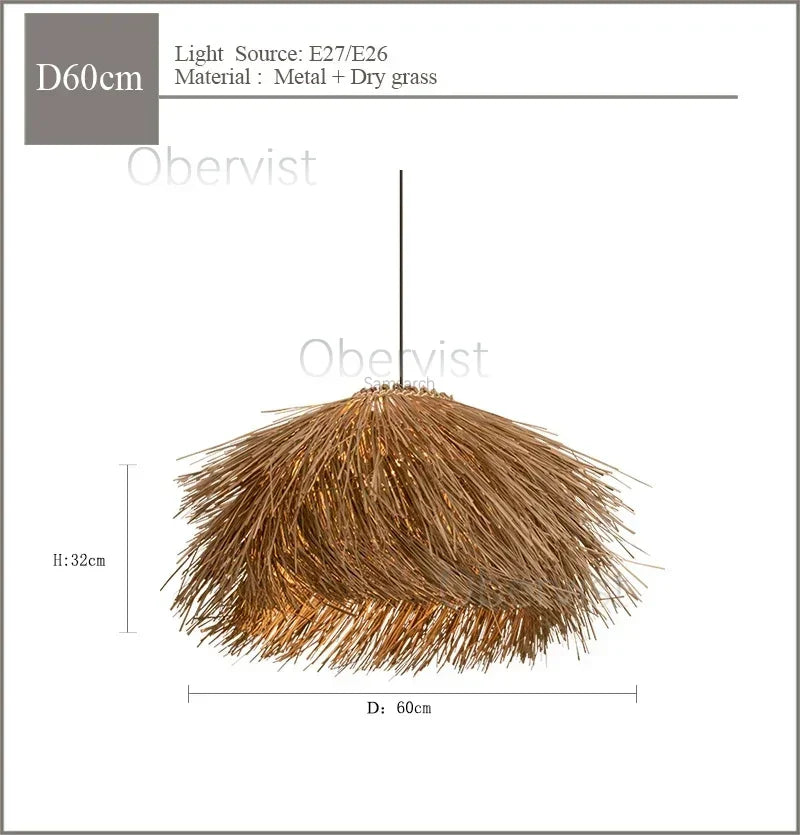 Boho Rattan Pendant Light (E27)