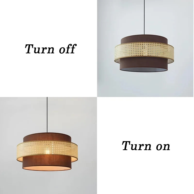 Vintage Handmade Rattan LED Pendant