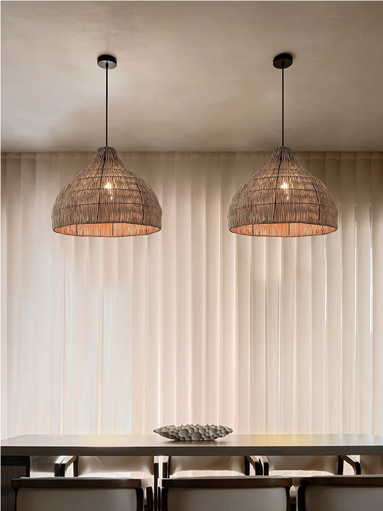 Southeast Asian Wicker Pendant Light