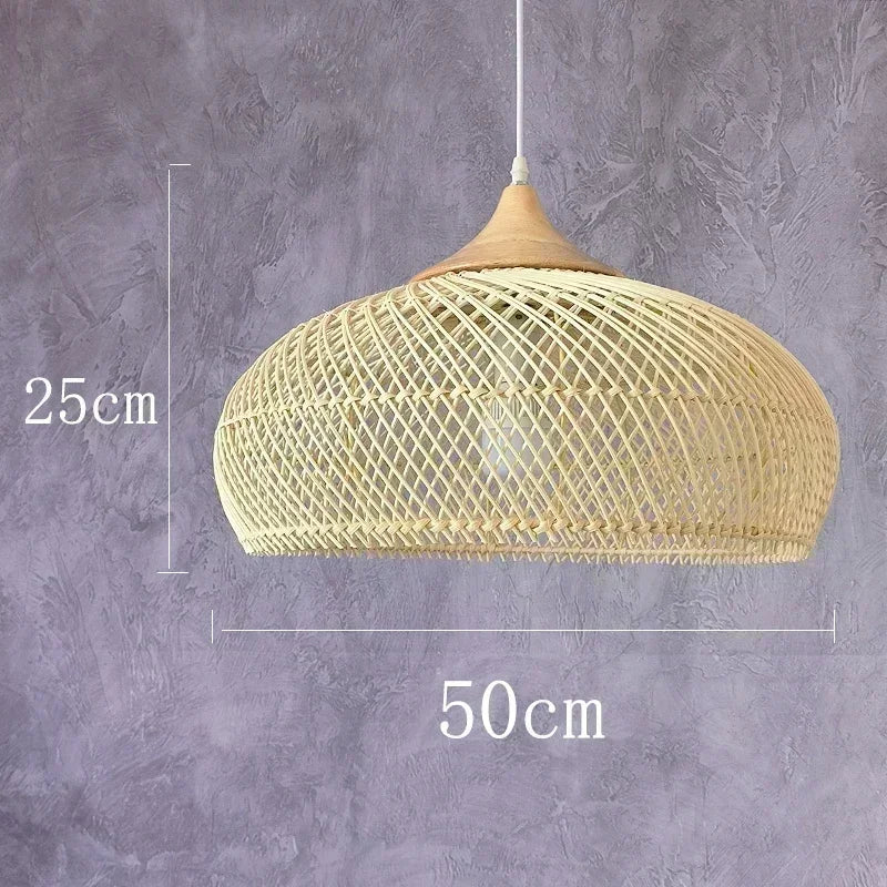 Vintage Handmade Rattan Pendant Lamp