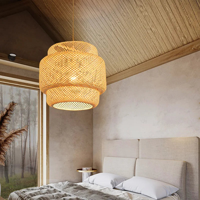Hand-Woven Bamboo Lantern Pendant