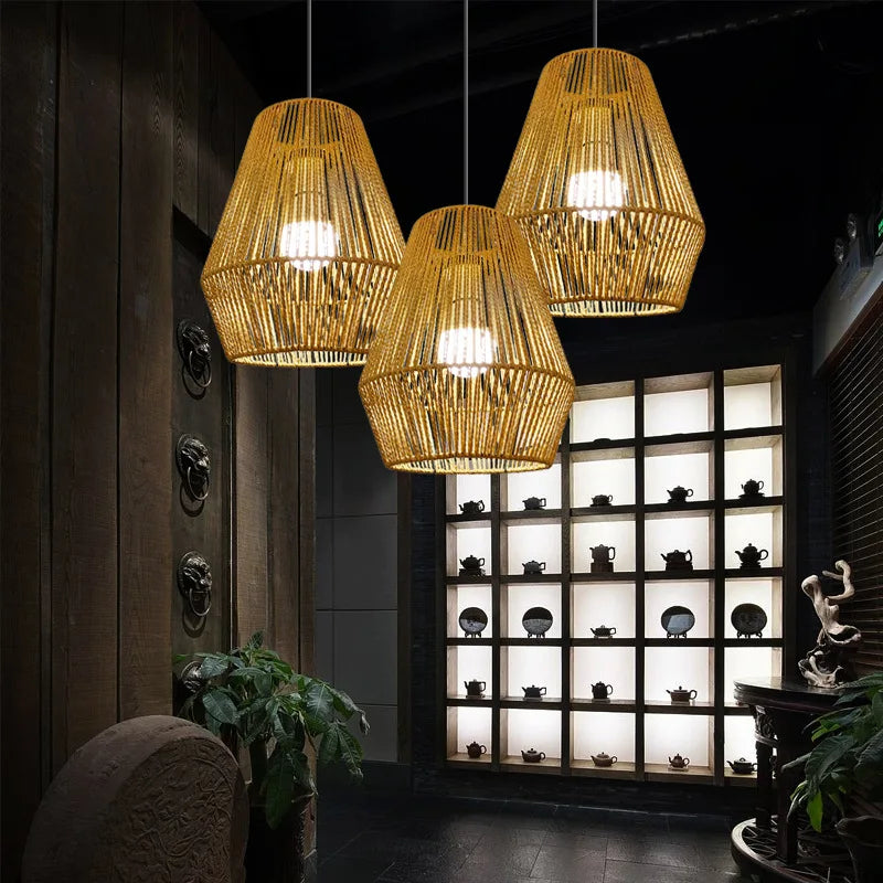 Woven Rattan Pendant Lampshade
