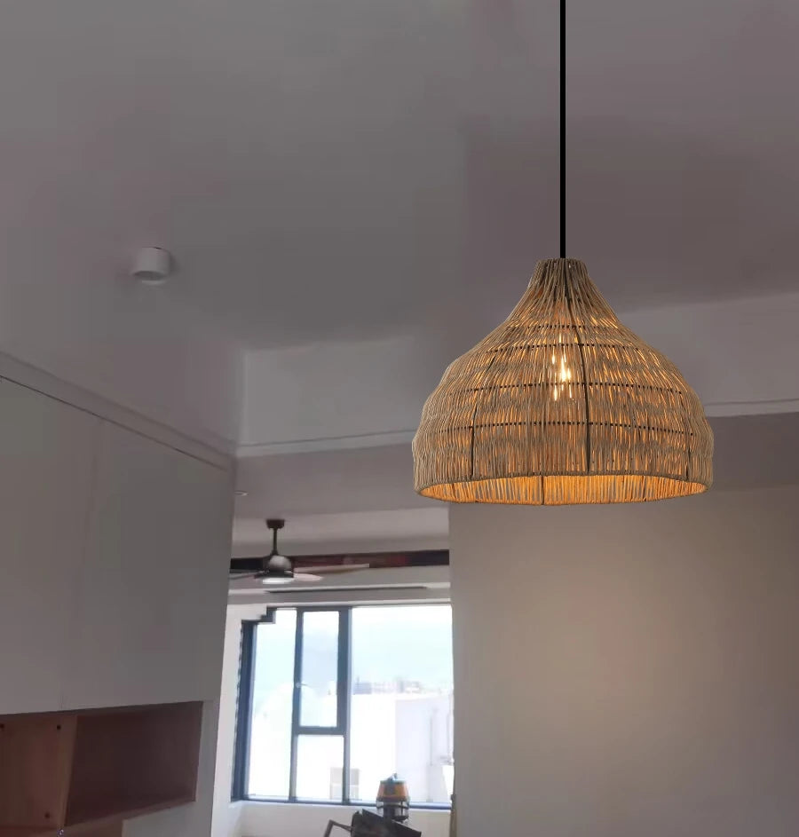 Southeast Asian Wicker Pendant Light